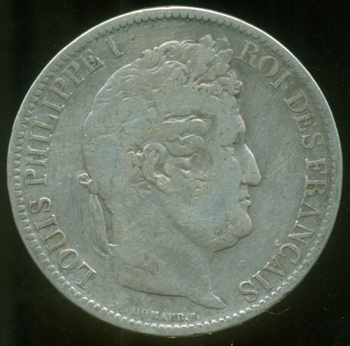 Francia Moneda De Plata Tamaño Corona 5 Francos 1831 B