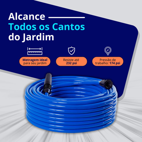 Mangueira P/ Jardim Duraflex Azul Reforçada 15 Metros