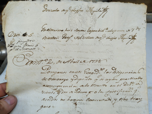 Documento Antiguo 1798 (Usado)