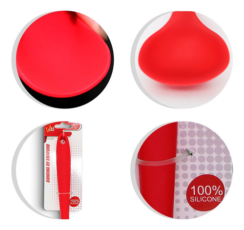 Imagem 4 de 6 de Concha De Feijão Colher Silicone Sopa Original 27cm Cozinha