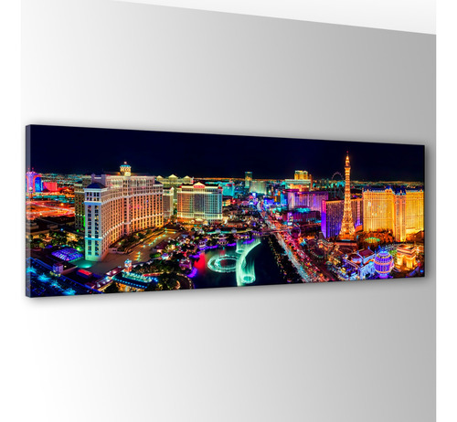 Cuadro Decorativo Canvas Las Vegas De Noche, Panoramico