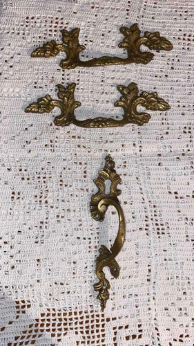 Par De Tiradores Franceses Antiguos Bronce Popi31