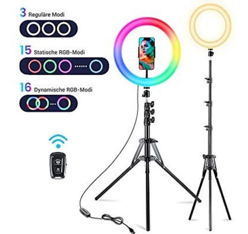 Imagen 3 de 8 de Aro Anillo Selfie Luz Led Rgb Tripode Ring Light Usb Celular