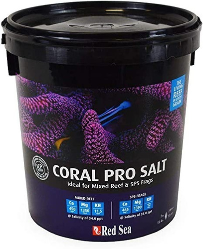 Sal Red Sea Coral Pro 22 kg para acuarios Marinhos Rende 660 l