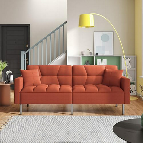 Sofá Cama  Convertible Con Cojines, Naranja