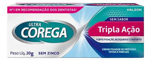 Creme fixador de dentadura Ultra fixação 20g - Corega