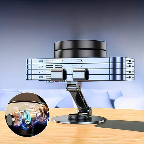Suporte Alumínio De Mesa Base Rotatória Ajustável 360o