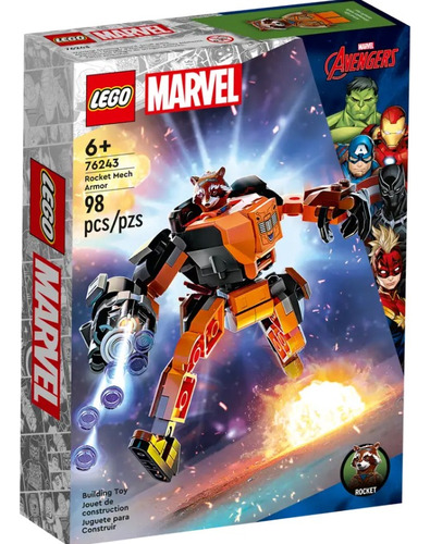 Lego® Marvel - Rocket Mech Armor Set (76243) - 98 Piezas
