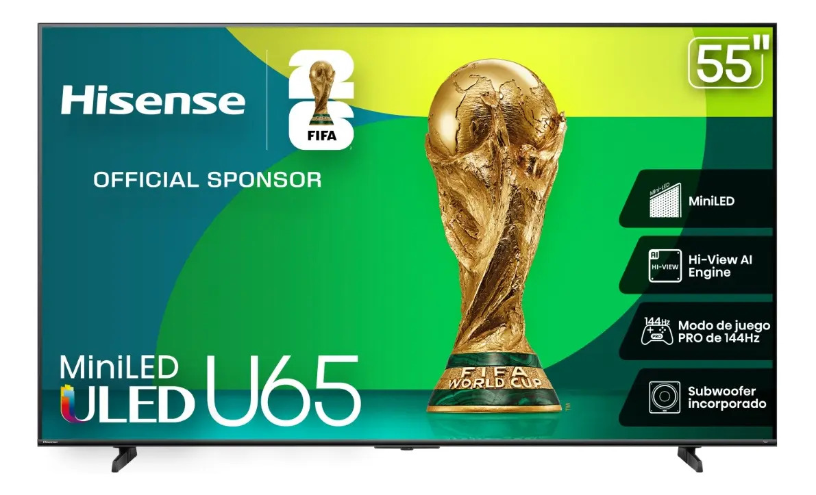 Hisense Smart TV Pantalla 55 Pulgadas Mini-LED 55U65QFM Fire TV