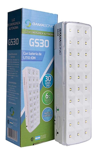 Imagen 2 de 5 de Luz De Emergencia Gamasonic Gs30 30 Leds 6hs Autonomia Max.