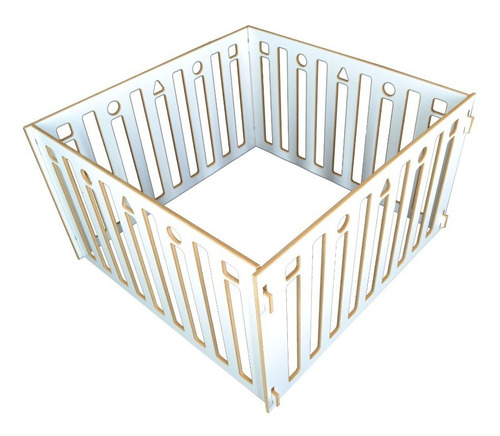 Imagen 1 de 3 de Corralito Corral Pelotero 1x1mt Madera 60cm Alto Blanco