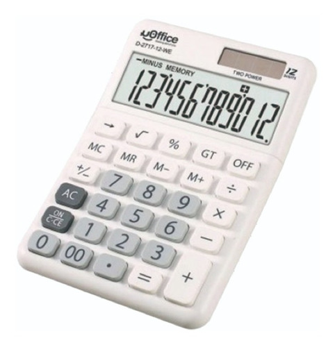 Calculadora De Escritorio Uoffice D-2717 12 Dig Solar Y Pila