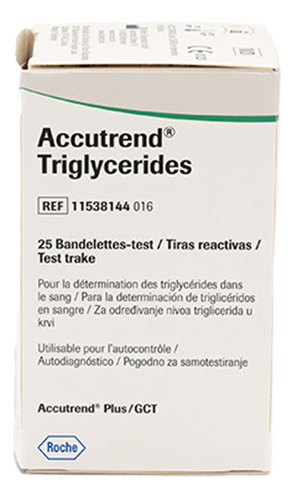 Tiras Reagentes Accutrend Triglicérides 25 Unidades - Roche