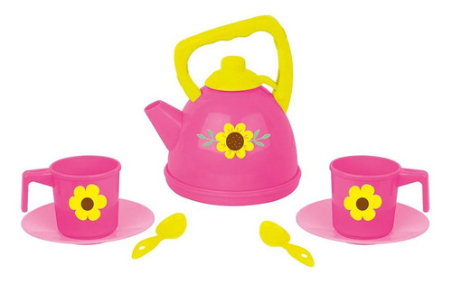 Brinquedo De Cozinha Cotiplás Miyo Kit Chá 2544 3+ Cor Rosa