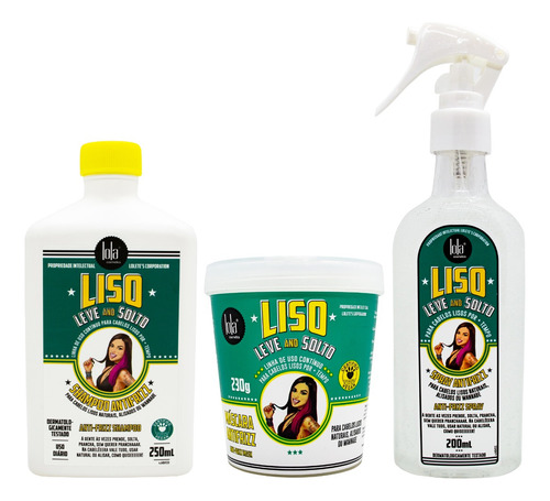 Lola Liso Leve E Solto Shampoo + Máscara + Spray Alisado 6c