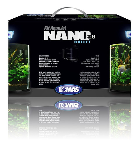 Imagen 2 de 4 de Acuario Equipado Pecera Con Lampara Led Y Filtro 12 Litros