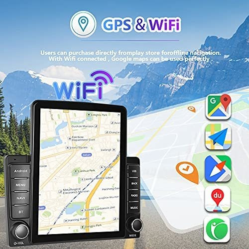 Android Doble Din Radio Vertical Vehiculo Pantalla 9.5