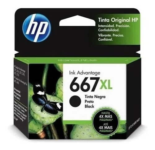 Cartucho Tinta Hp 667xl Original Negro 1275 2374 2375 2376