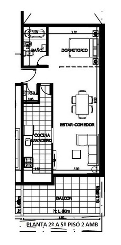 Edificio de 2, 3 y 4 ambientes