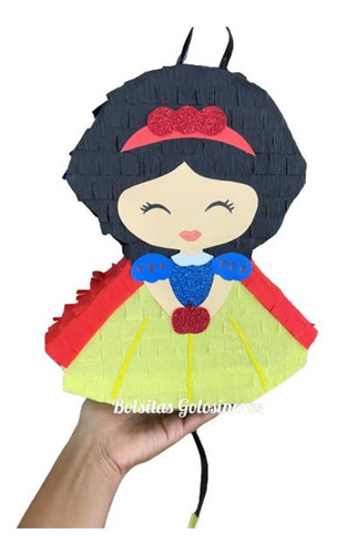 Mini Piñata Artesanal Blanca Nieves Personalizada Cumpleaños