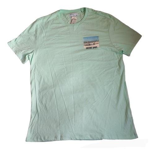 Playera Bershka Caballero Color Menta  Talla L Mex 42 Nueva