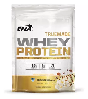 Suplemento en polvo ENA Sport True Made proteínas sabor vanilla ice cream en Doypack 453g