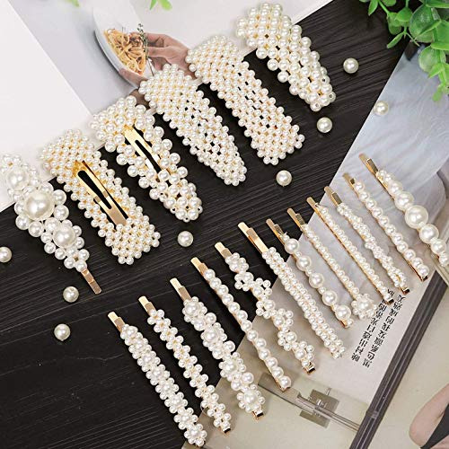 18 Pcs Perla Pelo Clips De Pelo Grande Barrette Pelo 1d8wf