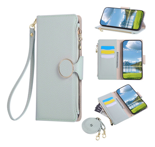 Funda Para Teléfono De La Serie X8b X8c De For Honor, Color Cian, Con Ranura Para Tarjetas, Funda Tipo Cartera