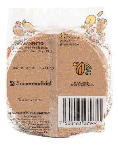 Amarea® Oblea De Amaranto Sabor Cacao | 100 Piezas