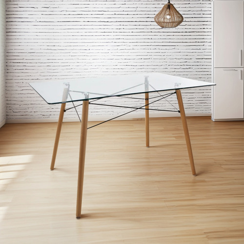 Mesa De Comedor De Cristal Rectangular Oslo T5 De 120