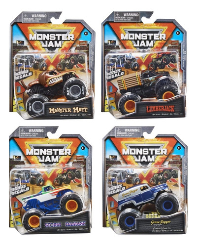 Monster Jam 4pack 1:64 Con Accesorio Y Poster ¡set A Elegir!