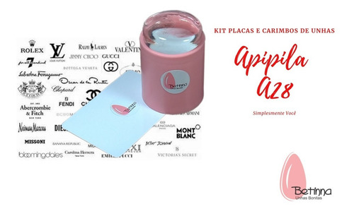 Kit Placas Carimbos Unhas Marcas Famosas Apipila A28