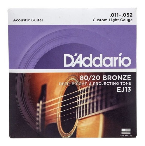 Encordado Daddario Guitarra Acustica Modelo Ej13 Calidad