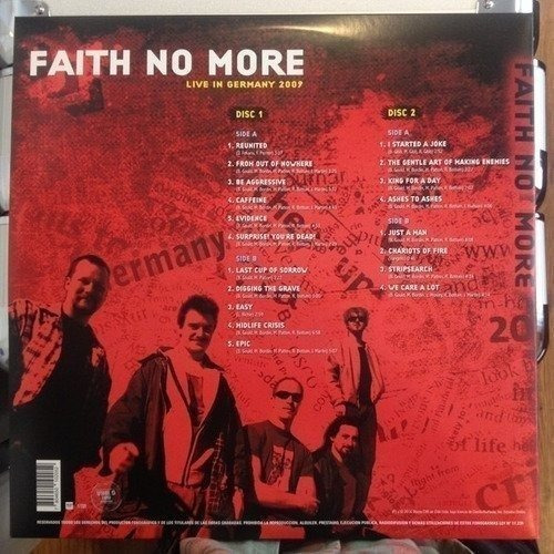 Vinilo Faith No More / Live At Germany 2009 / Nuevo Sellado