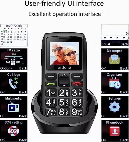 Teléfono Celular Senior,Artfone 3G Teléfono Móvil para Personas
