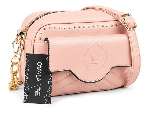 Cartera Bandolera Mujer Rosa Lima Cuero Sintetico Bolsillo 