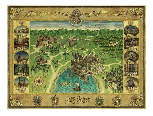 Rompecabezas Ravensburger 1500 Pzs Mapa De Hogwarts Lelab