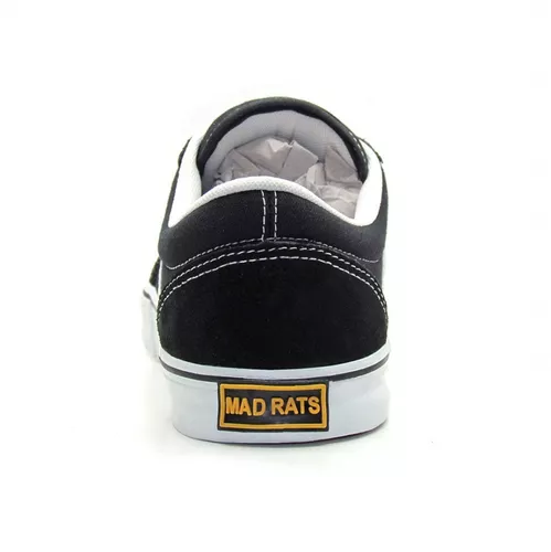 Tênis Mad Rats Branco Preto Sintético Pu Masculino - Branco