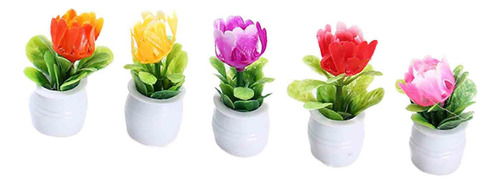 5x Mini Maceta Casa De Muñecas Planta Bonsái En Miniatura