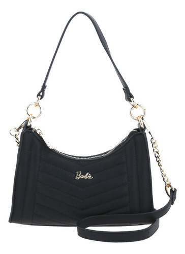 Baguette Bolso Chenson Barbie Gorett Robbie Negro Para Dama Acabado De Los Herrajes Níquel Diseño De La Tela Lisa