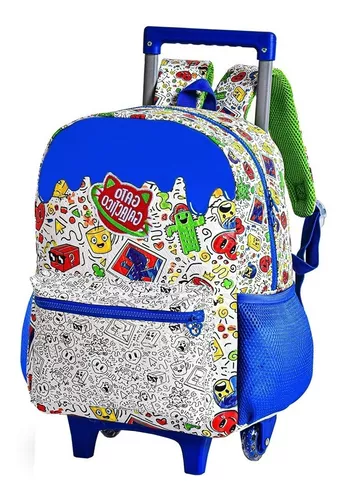 Mochila de Rodinhas Gato Galáctico Escolar Infantil