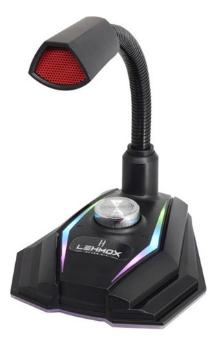 Microfone Gamer De Mesa Rgb Hyper Profissional Usb Gt Gk3