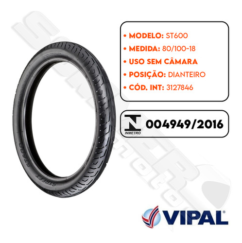 Pneu Dianteiro Dk 150i/ Intruder 125 80-100-18 St600