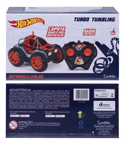 Carrinho Controle Remoto Hot Wheels Turbo Tumbling Candide