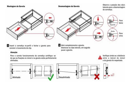 Corrediça Telescópica 450mm 37kg Hardt