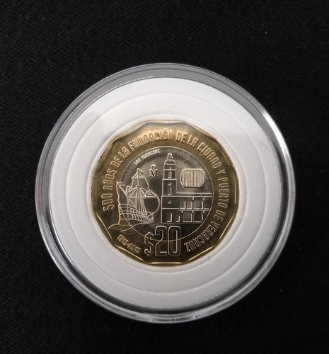 Imagen 4 de 6 de Moneda De $20 Conmemorativa 500 Años Fundación De Veracruz