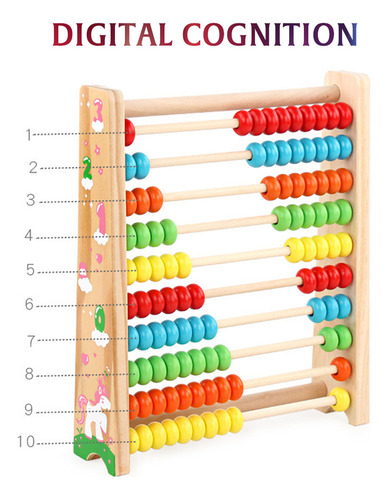 Juguete De Madera Abaco Juego Educativo Números Lógica Entre