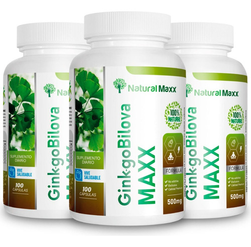 Pack 3 Ginkgo Biloba 300 Capsulas Naturalmaxx