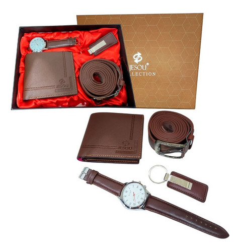 Billetera Correa Reloj Llavero Estuche Para Hombre Regalo