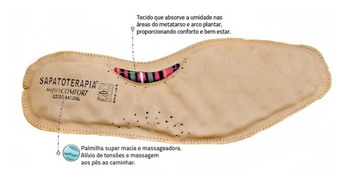 Imagem 5 de 5 de Sapato Super Leve Sapatoterapia 21421 Couro Confortável